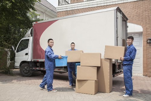 Moving truck parked in Colliers Wood street